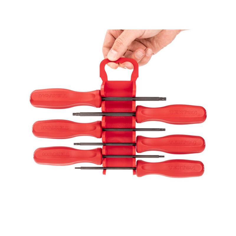 Juego de destornilladores de hoja de óxido negro con mango resistente TEKTON Torx, 6 piezas (T10-T30) - Soporte - DST92001