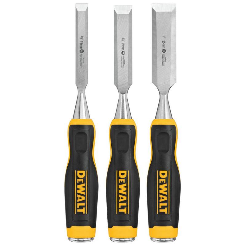 Set de cinceles para madera DEWALT (3 piezas) y (2) cinceles de madera de 1-1/2 pulgadas - DWHT16862W16852