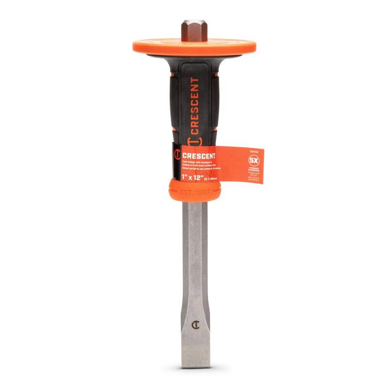 Cincel frío de 1 pulgada x 12 pulgadas con protector de mano - CC1H12