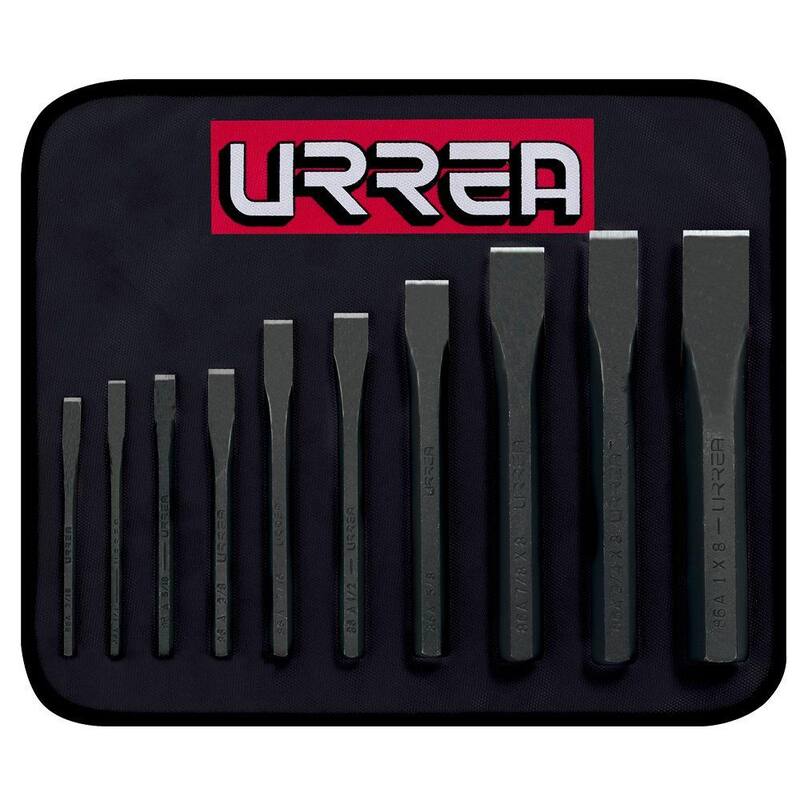 Juego de cinceles URREA de 3/16 a 1 pulgada (10 piezas) - 86D