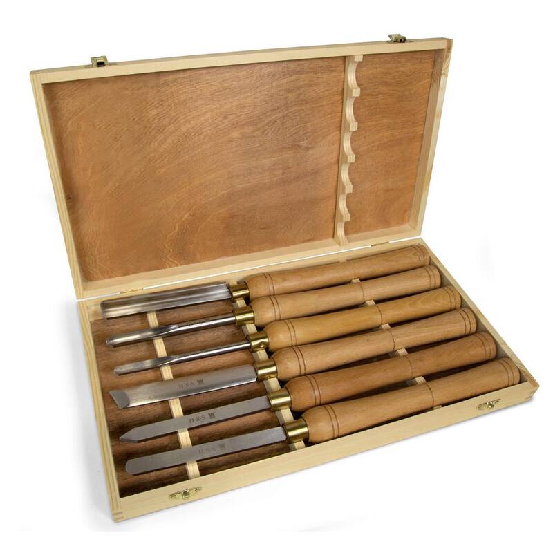 Juego de cinceles artesanales de WEN con hojas de acero de alta velocidad de 6 pulgadas y mangos de haya de Inglaterra de 10 pulgadas (6 piezas) - CH11