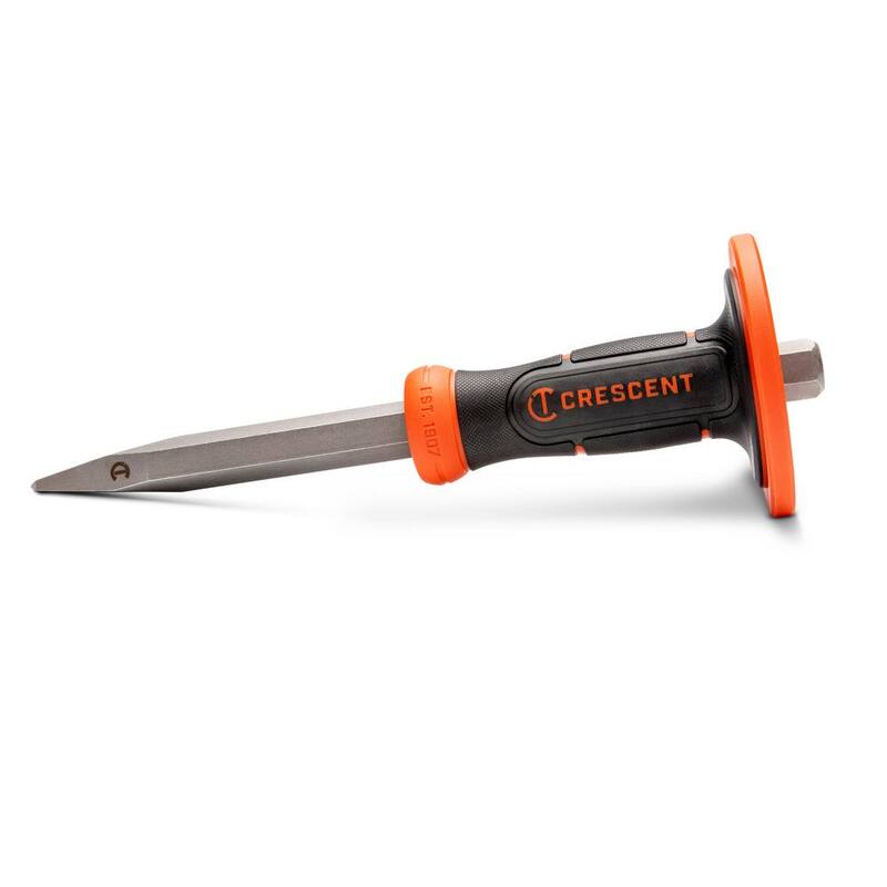 Cincel o punta de buey de concreto de 3/4 de pulgada por 12 pulgadas con protector de mano - CBPC34H
