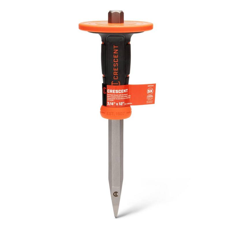 Cincel o punta de buey de concreto de 3/4 de pulgada por 12 pulgadas con protector de mano - CBPC34H