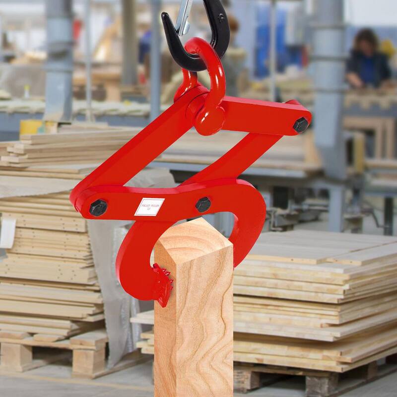 1T Pallet Puller de VEVOR con capacidad de carga de 2205 lbs. Abrazadera de acero de tijera simple con apertura de mandíbula de 4.3 in. Herramienta de elevación y tracción con gancho, rojo - DG1TREDTPJ0000001V0