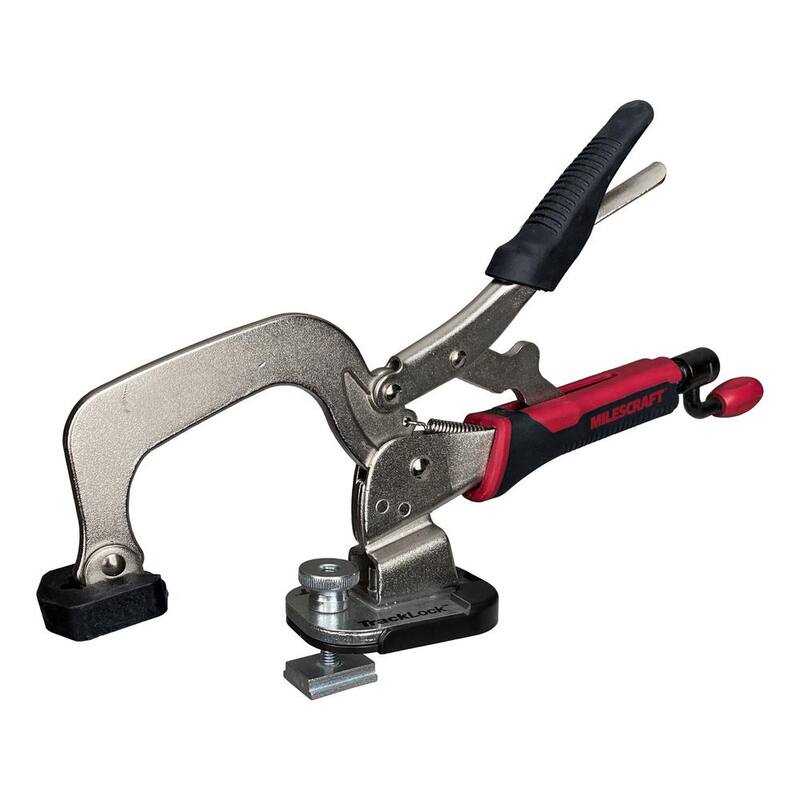 Milescraft Track Master 3 pulg. Sargento de banco con tornillos en T universales de 1/2 pulg.-20, 13 mm x 20 mm, 23 mm x 30 mm, 30 mm x 35 mm con base en T-Track - 40230003