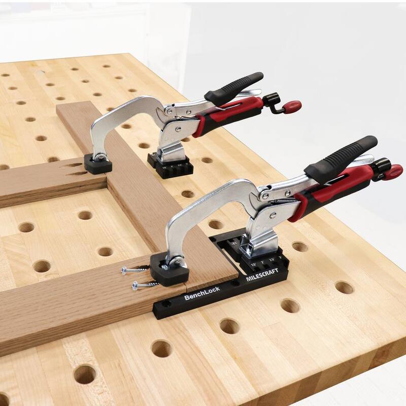 Juego de prensa de banco y accesorios de Milescraft 3 pulgadas - Ideal para ensamblaje de agujeros de bolsillo - 73400003
