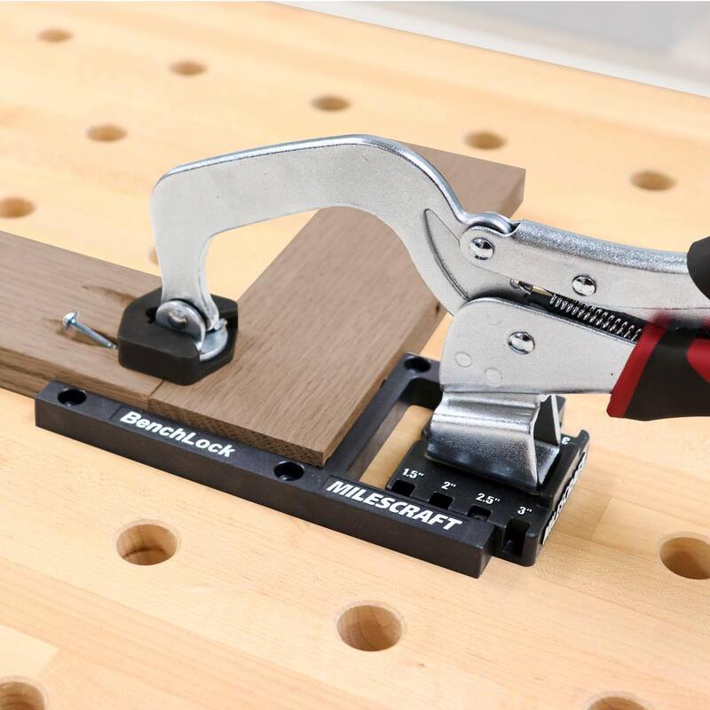 Juego de prensa de banco y accesorios de Milescraft 3 pulgadas - Ideal para ensamblaje de agujeros de bolsillo - 73400003