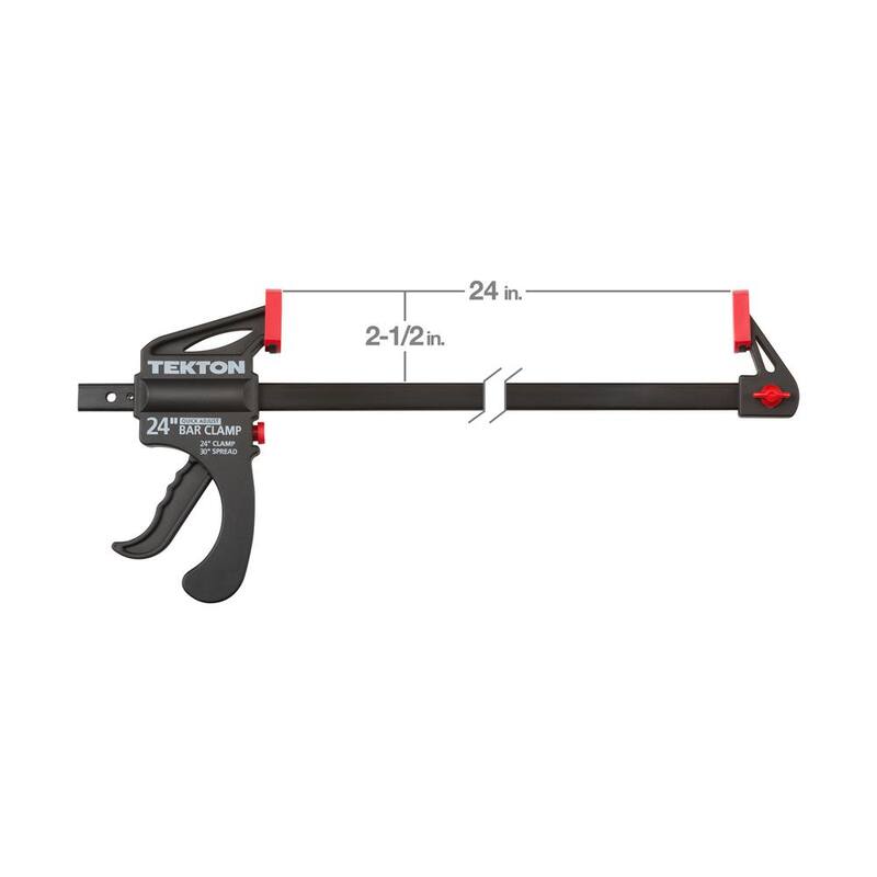 TEKTON 24 pulgadas Ratchet Bar Clamp/30 pulgadas Spreader Set (Juego de 2 piezas) - CLP51524