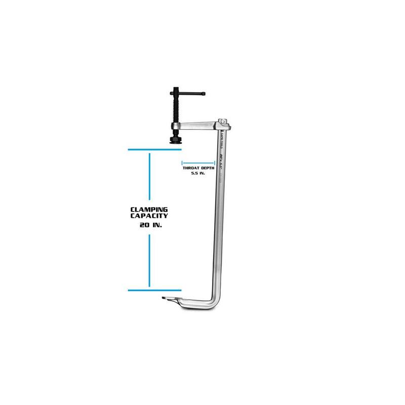 Capri Tools 20 pulgadas Pinza de barra de acero resistente con profundidad de garganta de 5-1/2 pulgadas y capacidad de sujeción de 2645 lb. - CP11033