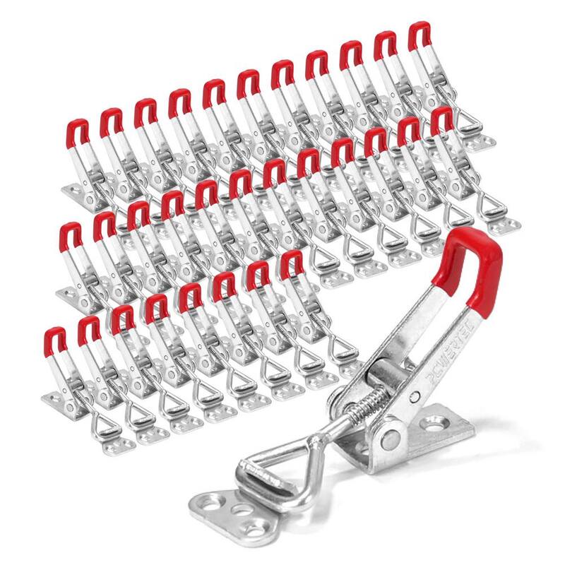 Capacidad de retención de 220 libras Abrazadera de palanca de acción de extracción POWETEC 4001 con mango de vinilo rojo (paquete de 32) - 20332-P4