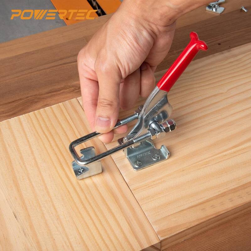 Abrazadera de palanca tipo U con perno ajustable de servicio pesado de POWERTEC con capacidad de sujeción de 431 a 700 lb (Paquete de 4) - 20307-P4