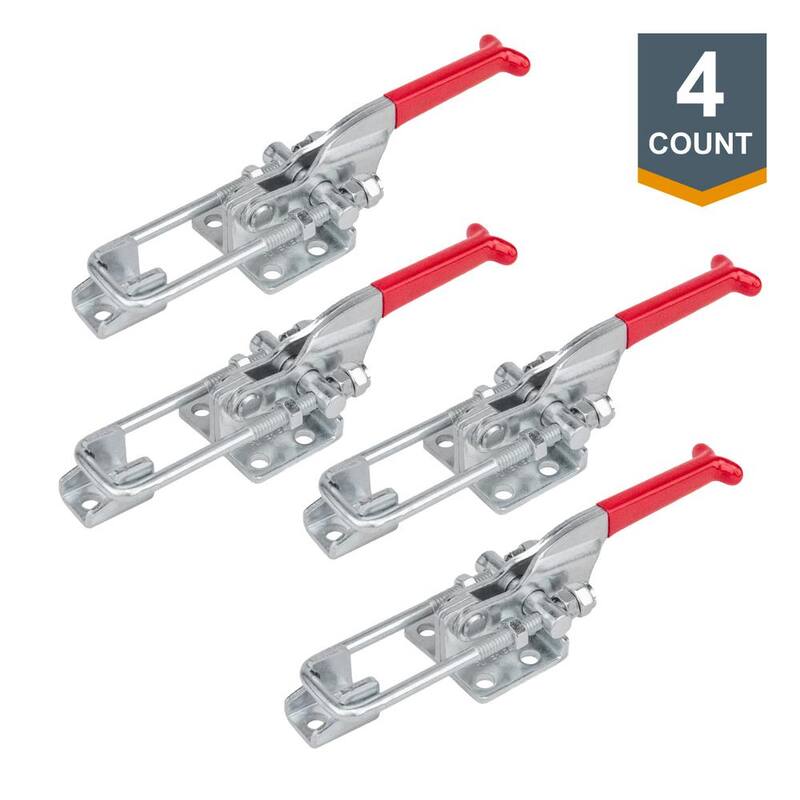 Abrazadera de palanca tipo U con perno ajustable de servicio pesado de POWERTEC con capacidad de sujeción de 431 a 700 lb (Paquete de 4) - 20307-P4