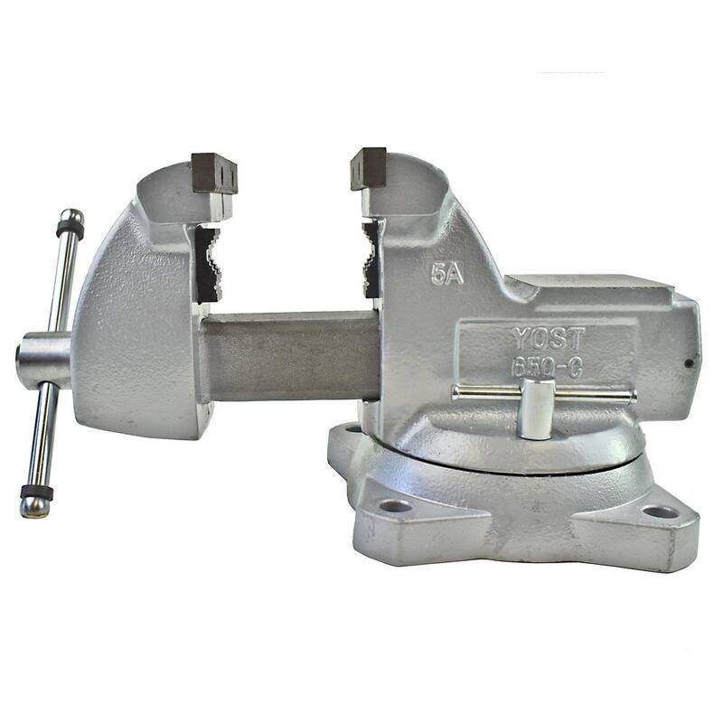 Yost 5 in. Tornillo de banco mecánico combinado para tuberías y bancos con base giratoria - 650-C
