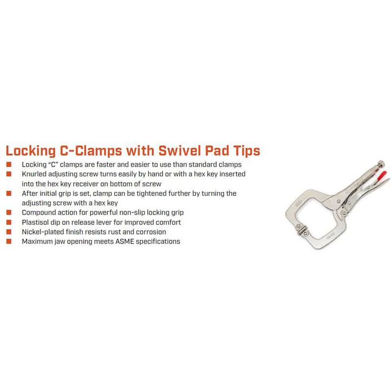 Crescent 11 in. Sargento de bloqueo con puntas de almohadilla giratoria (5 piezas) - C11CCSVN5PCC
