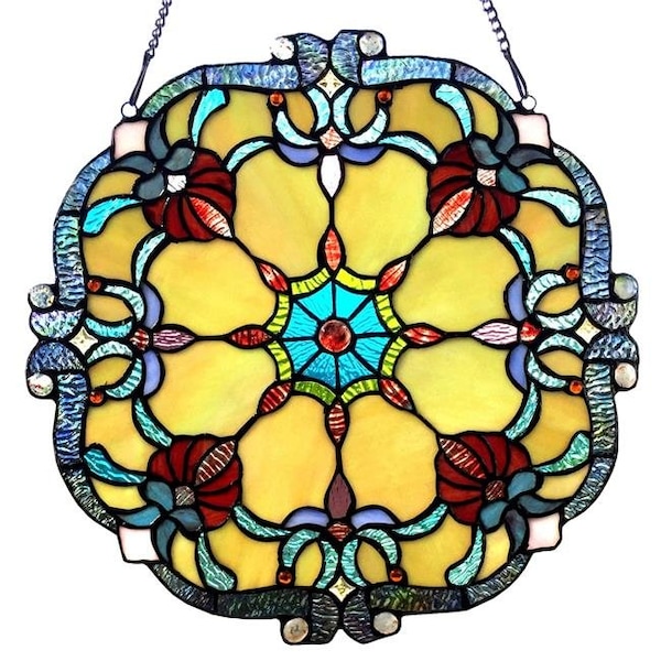 Chloe Lighting Chloe Lighting CH1P330AV18-GPN Rosalie Victorian Tiffany-Glass Window Panel - 18 in. - CH1P330AV18-GPN