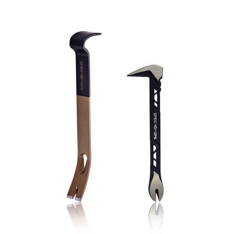 Juego de herramientas manuales SPEC OPS 10 in. Cats Paw y 15 in. Flat Pry Bar Crowbar, Extractores de clavo en forma de lágrima, Acero de alto carbono - SPEC-D10CD15BAR