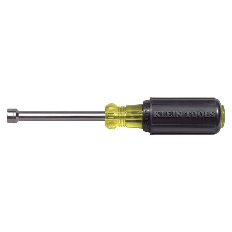 Klein Tools 6 mm Nut Driver con mango Cushion-Grip y varilla hueca - 3 pulgadas - 630-6MM