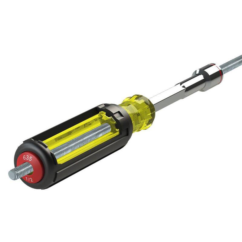 Herramienta 7/16 in. para tuercas con punta magnética de servicio pesado de Klein Tools con eje de 4 pulgadas - Mango con agarre acolchado - 635-7/16