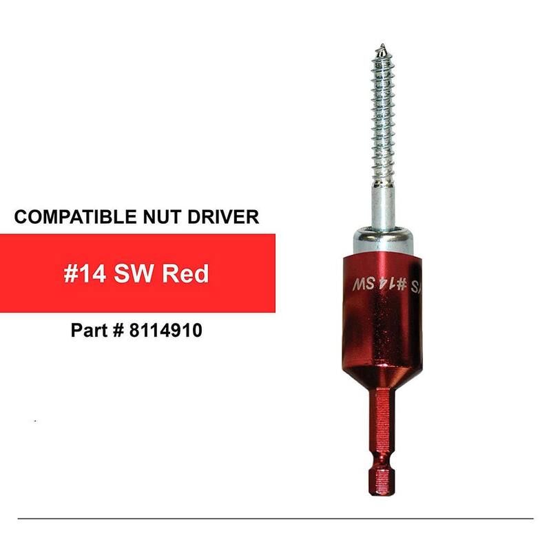 Llave de tuerca hexagonal roja de 2-1/2 pulgadas x 3/4 pulgadas #14 SW para instalación de anclaje de varilla horizontal - 8114910