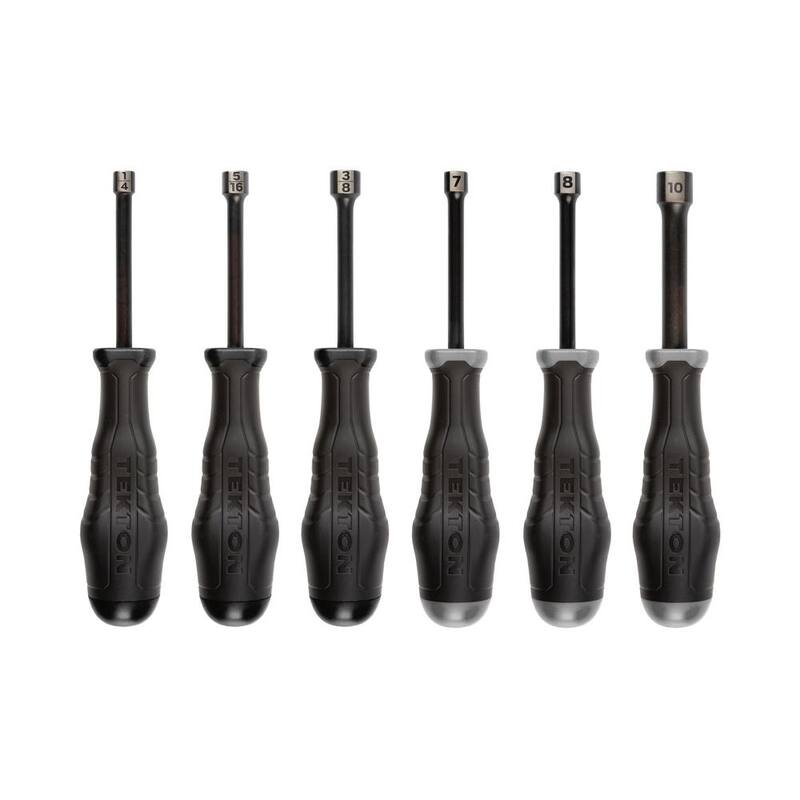 Juego de dados para tuercas de 7-10 mm de alta torsión con hoja de óxido negro de 1/4-3/8 pulgadas (6 piezas) - DHD91301