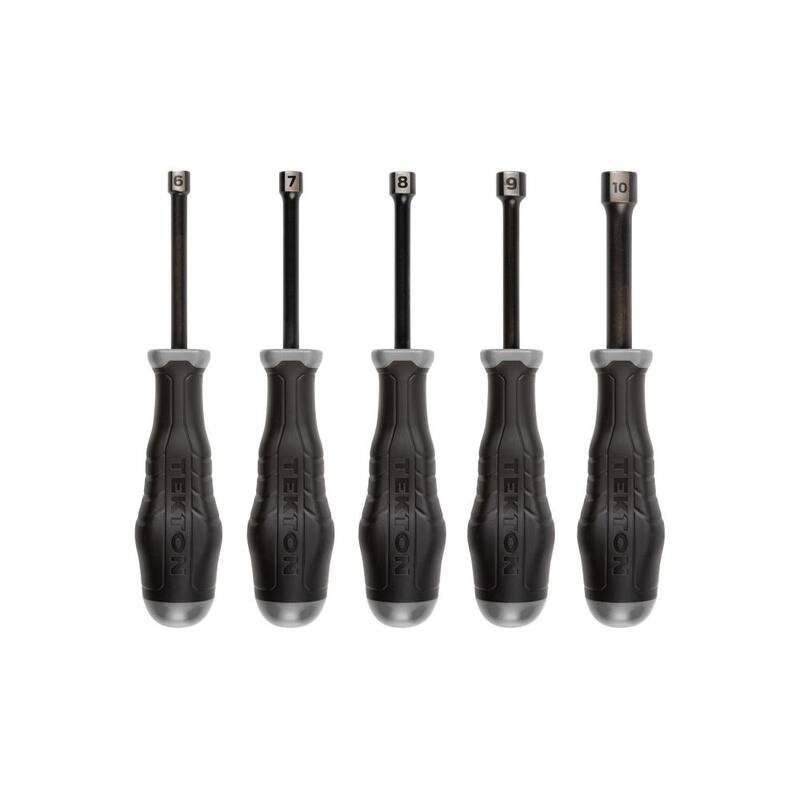 Juego de 5 destornilladores para tuercas de hoja de óxido de negro de alto torque de 6 mm a 10 mm TEKTON - DHD91201