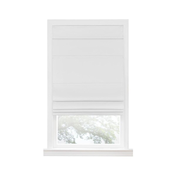 Eyecatcher 29 x 64 in. Cordless Roman Shade, White - EY2511738