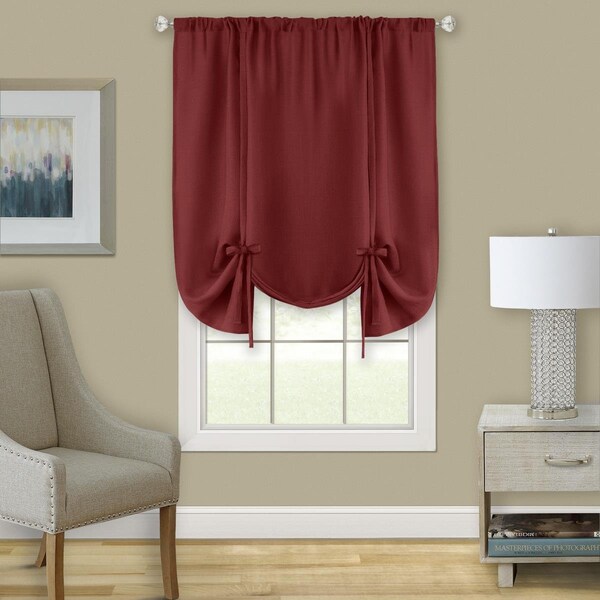 Eyecatcher 58 x 63 in. Darcy Window Curtain Tie Up Shade, Marsala - EY2512005