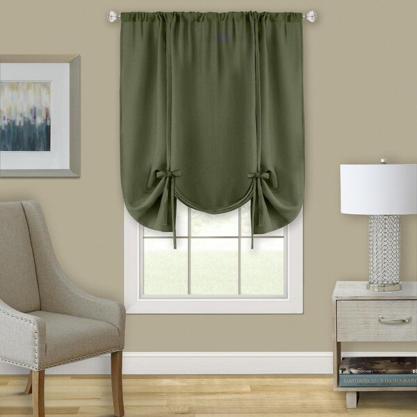 Eyecatcher 58 x 63 in. Darcy Window Curtain Panel Tie Up Shade - Green - EY2512004