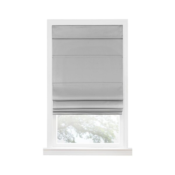 Eyecatcher 27 x 64 in. Cordless Blackout Roman Window Shade, Grey - EY1493746