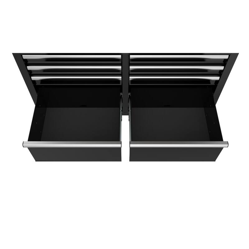 Almacenamiento de herramientas Husky 46 pulgadas de ancho x 18 pulgadas de profundidad Gabinete de banco de trabajo móvil en negro brillante - H46X18MWC9BLK