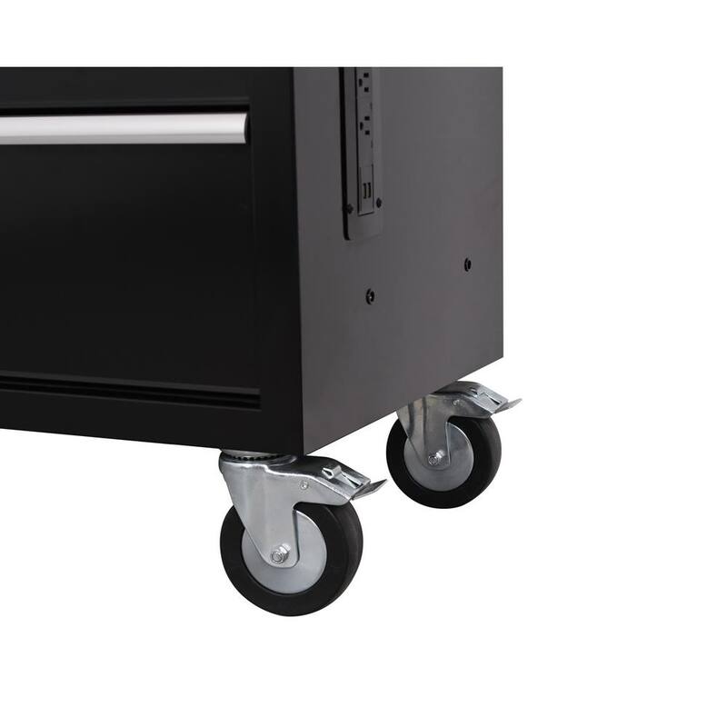 Gabinete de trabajo móvil negro estándar con almacenamiento modular para herramientas Husky de 52 pulgadas de ancho por 20 pulgadas de profundidad - H52MWC10MOD