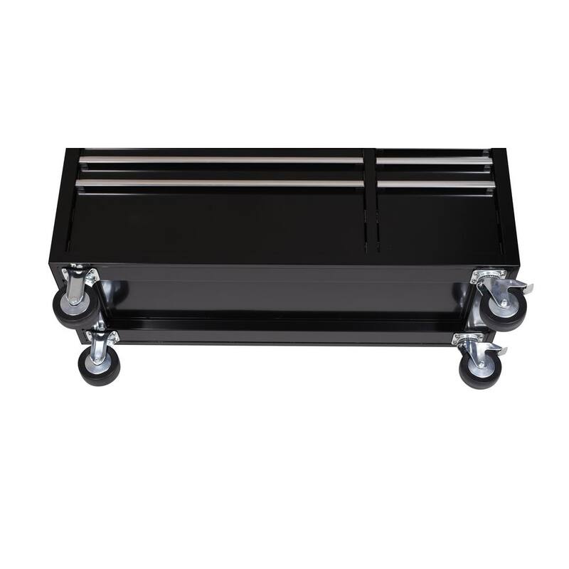 Gabinete de trabajo móvil negro estándar con almacenamiento modular para herramientas Husky de 52 pulgadas de ancho por 20 pulgadas de profundidad - H52MWC10MOD