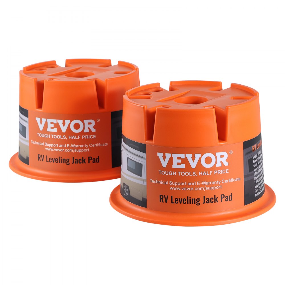VEVOR Trailer Jack Block, 2000 lbs Capacity per RV Leveling Block, High-quality Polypropylene RV Camper Stabilizer Blocks, RV Travel Accessories Use for Any Tongue Jack, Post, Foot, 5th Wheels, 2-Pack - ZXKLJT8YC000EG32JV0