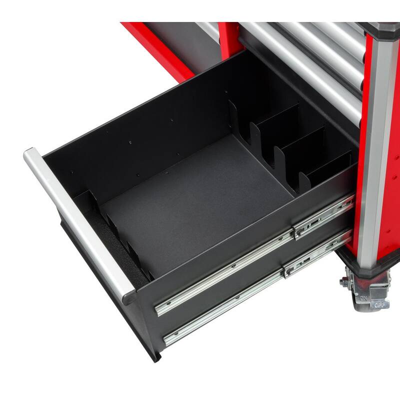 Almacenamiento de herramientas Milwaukee 52 pulgadas de ancho x 22 pulgadas de profundidad Gabinete de banco de trabajo móvil rojo resistente - 48-22-8559