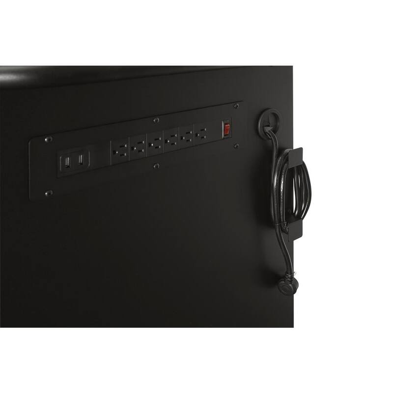 Almacenamiento de herramientas Husky 84 pulgadas de ancho x 24 pulgadas de profundidad. Banco de trabajo móvil resistente con caja de herramientas y superficie de trabajo de acero inoxidable en negro matte - HOTC8422BB1M