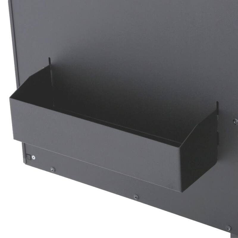 Mesa de trabajo móvil Husky de 10 cajones y 1 puerta con tope de madera dura, panel perforado y repisa en negro mate de 61 pulgadas de ancho x 26 pulgadas de profundidad.