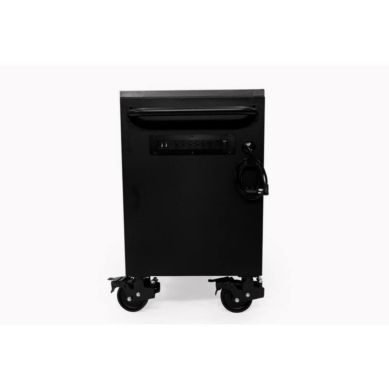 Husky Almacenamiento de herramientas resistente 96 pulgadas de ancho x 24 pulgadas de profundidad Gabinete de banco de trabajo móvil negro mate con parte superior de acero inoxidable - HOTC9624BB1M