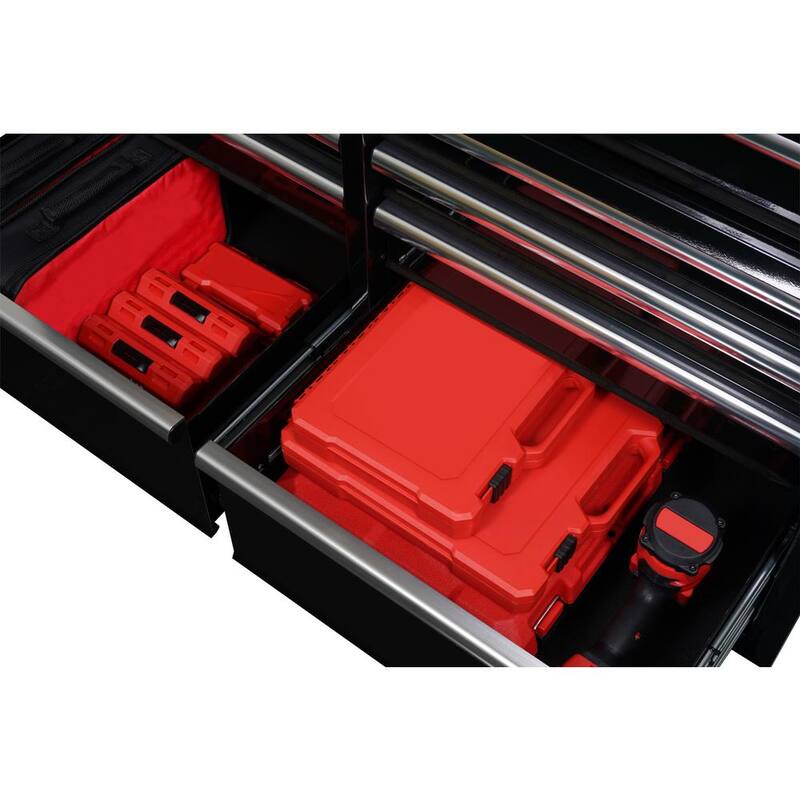 Almacenamiento de herramientas Husky de 46 pulgadas de ancho x 51 pulgadas de profundidad Gabinete de banco de trabajo móvil negro de servicio estándar con mesa de extensión completa de longitud completa - HOTC4609B15M