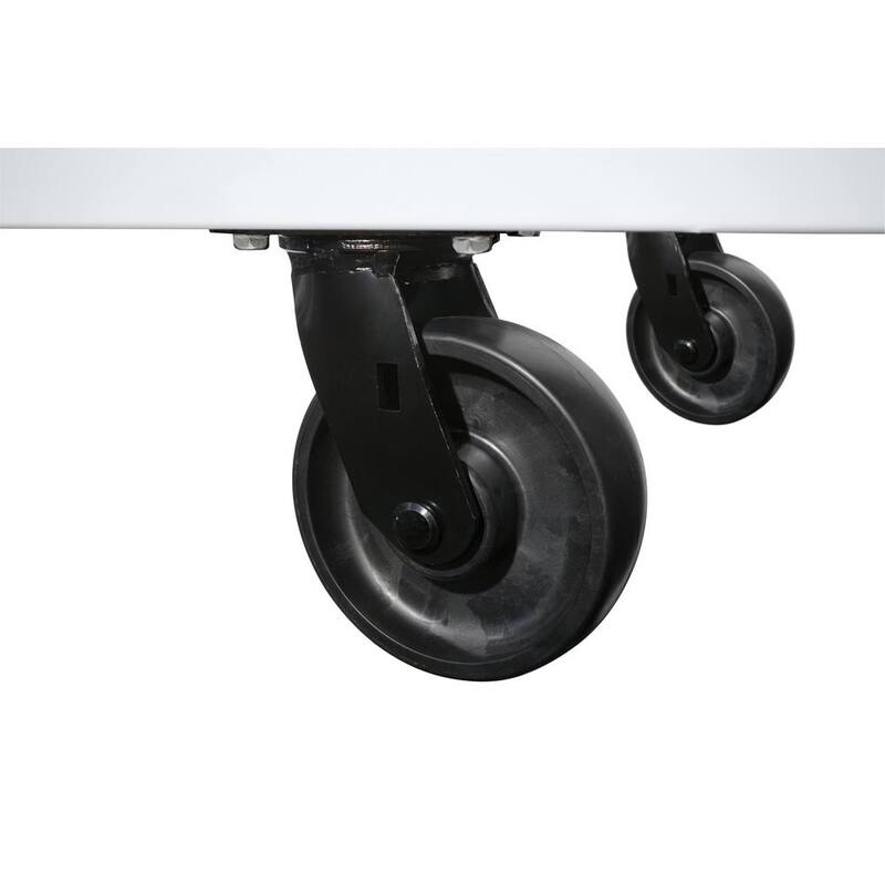 Almacenamiento de herramientas Husky 72 pulgadas de ancho x 24 pulgadas de profundidad 18 cajones Banco de trabajo móvil de altura ajustable de servicio pesado en gabinete blanco mate - HOLC7218BT1M
