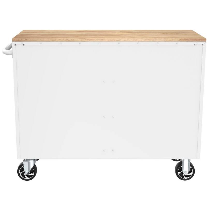Almacenamiento de herramientas Husky 46 pulgadas de ancho x 18 pulgadas de profundidad 9 cajones gabinete de banco de trabajo móvil brillante blanco - H46X18MWC9WHT.