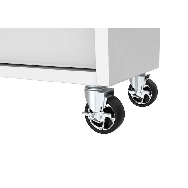 Almacenamiento de herramientas Husky 46 pulgadas de ancho x 18 pulgadas de profundidad 9 cajones gabinete de banco de trabajo móvil brillante blanco - H46X18MWC9WHT.