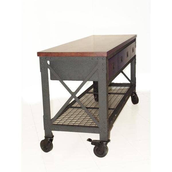 Duramax Building Products 72 pulgadas de ancho x 24 pulgadas de profundidad 3 cajones Rodante Gabinete de banco de trabajo móvil industrial con tapa de madera - 68001