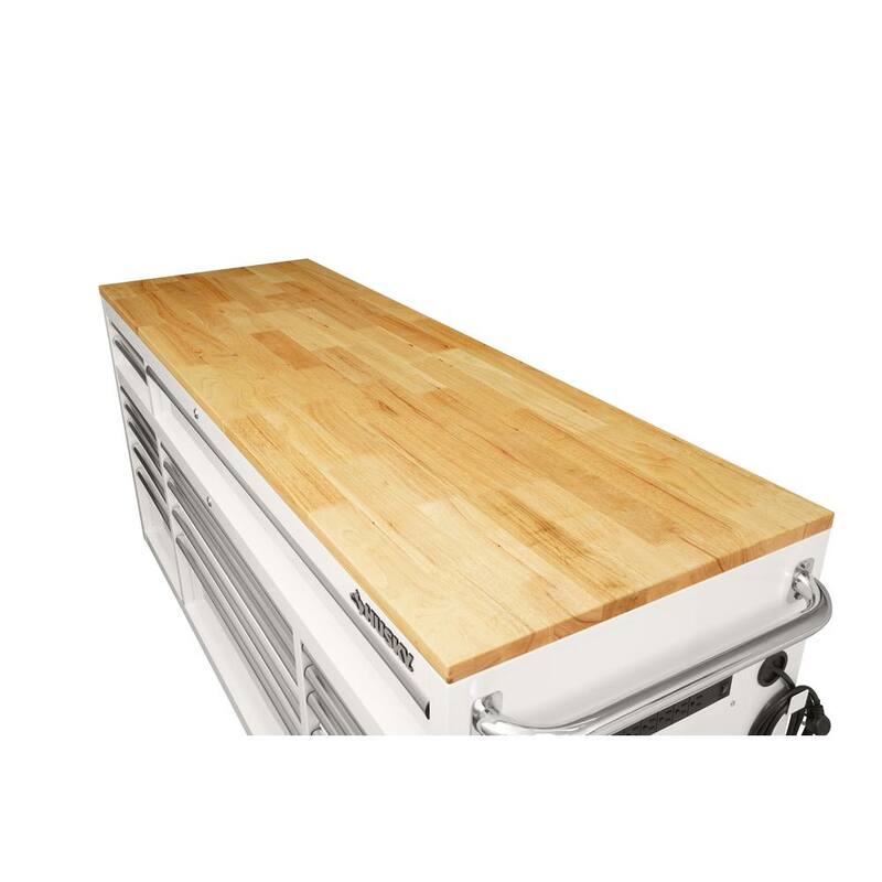 Almacenamiento de herramientas Husky 72 pulgadas. G Estándar en color blanco brillante con cajón de herramientas móvil - HOTC7218BJ1M
