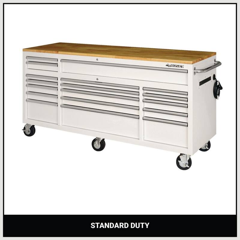 Almacenamiento de herramientas Husky 72 pulgadas. G Estándar en color blanco brillante con cajón de herramientas móvil - HOTC7218BJ1M
