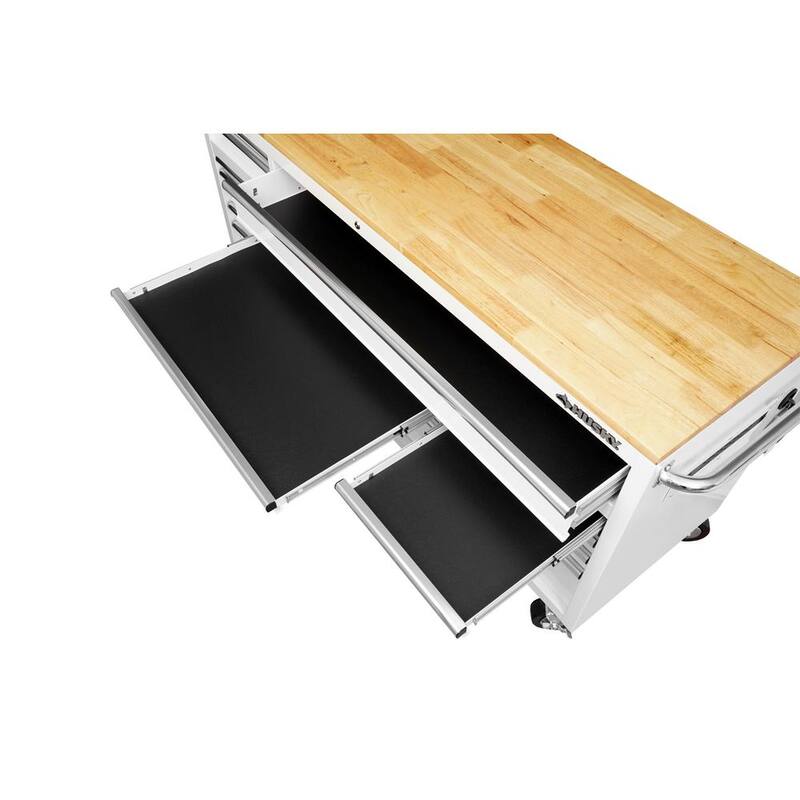 Almacenamiento de herramientas Husky 72 pulgadas. G Estándar en color blanco brillante con cajón de herramientas móvil - HOTC7218BJ1M