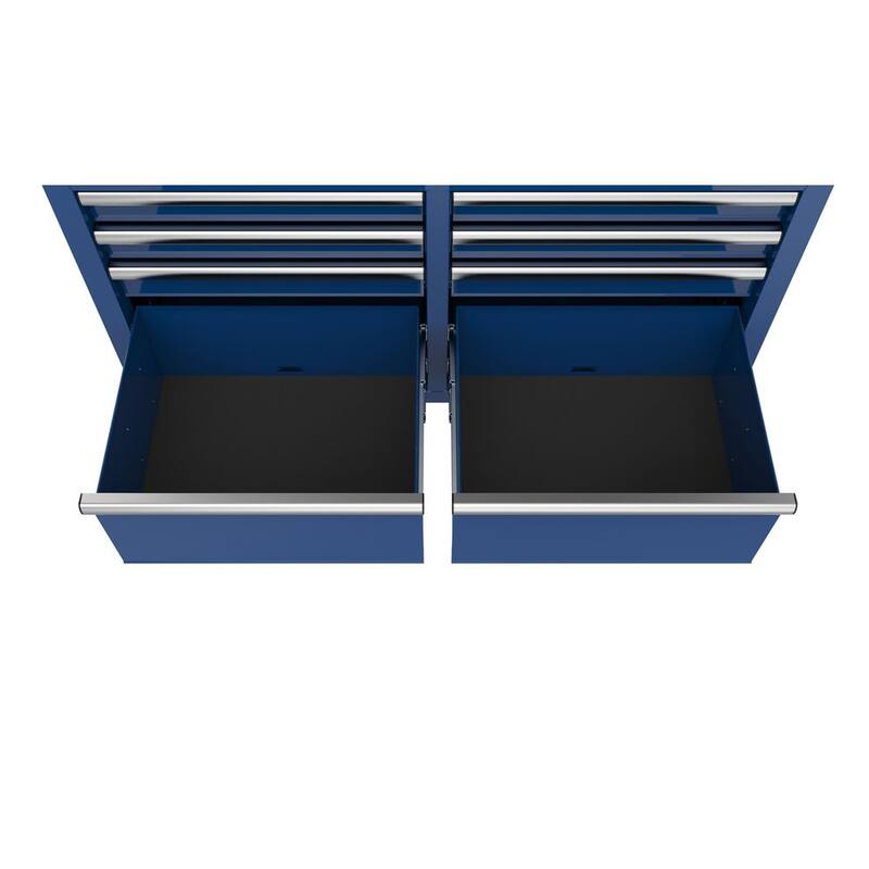 Gabinete de trabajo móvil Husky de almacenamiento de herramientas de 46 pulgadas de ancho por 18 pulgadas de profundidad en color azul brillante - H46X18MWC9BLU.