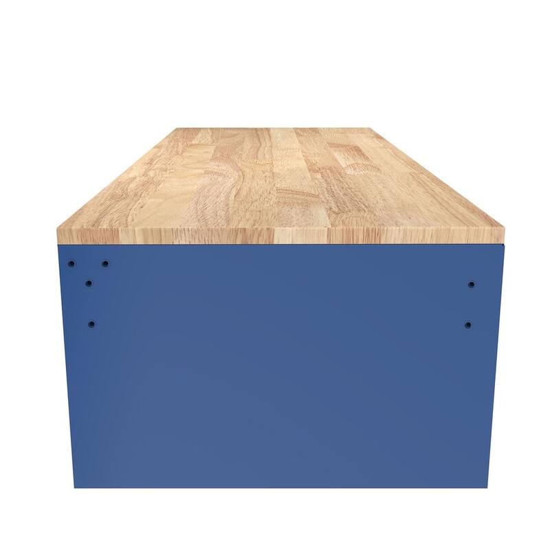 Gabinete de trabajo móvil Husky de almacenamiento de herramientas de 46 pulgadas de ancho por 18 pulgadas de profundidad en color azul brillante - H46X18MWC9BLU.