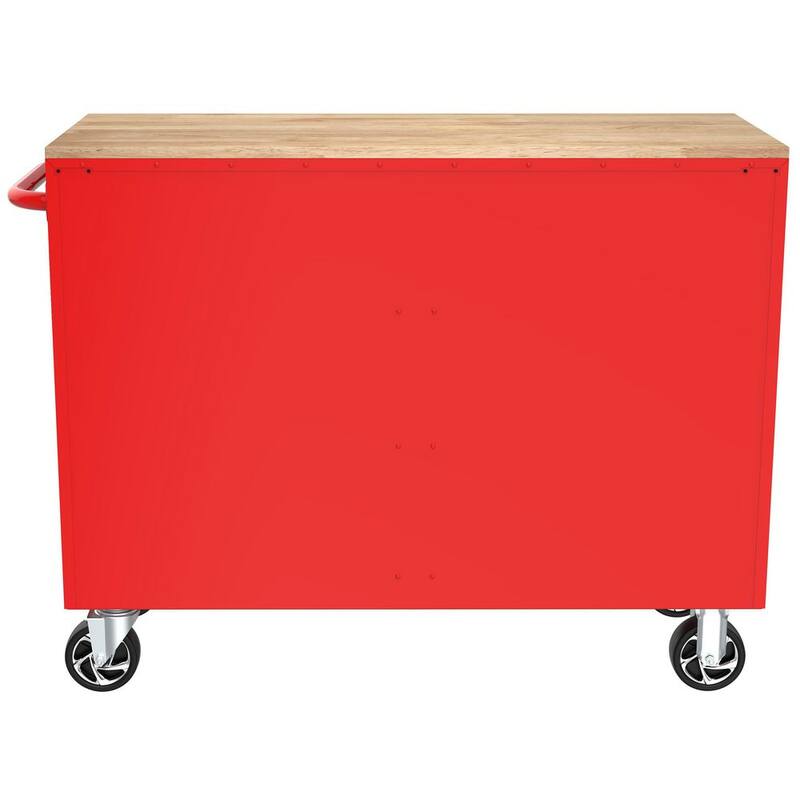 Almacenamiento de herramientas Husky 46 pulgadas de ancho x 18 pulgadas de profundidad Gabinete de banco de trabajo móvil color rojo brillante - H46X18MWC9RED.
