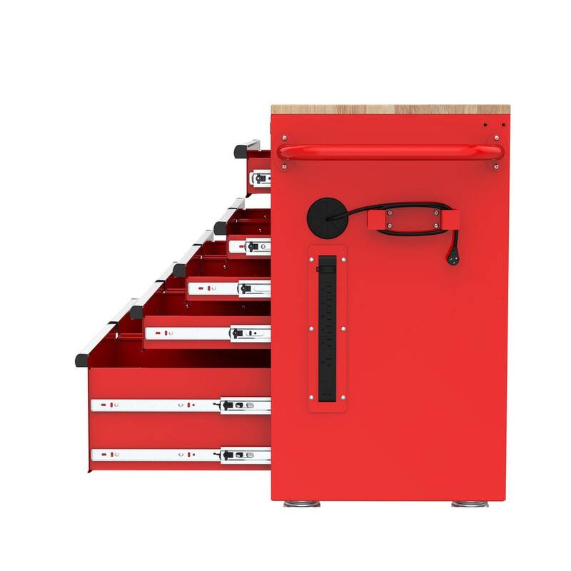 Almacenamiento de herramientas Husky 46 pulgadas de ancho x 18 pulgadas de profundidad Gabinete de banco de trabajo móvil color rojo brillante - H46X18MWC9RED.