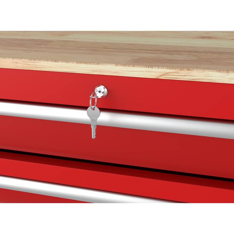 Gabinete de banco de trabajo móvil Husky Modular Tool Storage de 52 pulgadas de ancho x 20 pulgadas de profundidad en rojo de servicio estándar - H52MWC10MODRED